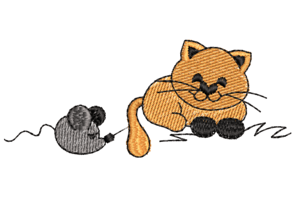Review: Cute Cat and Mouse Embroidery Design for Apparel