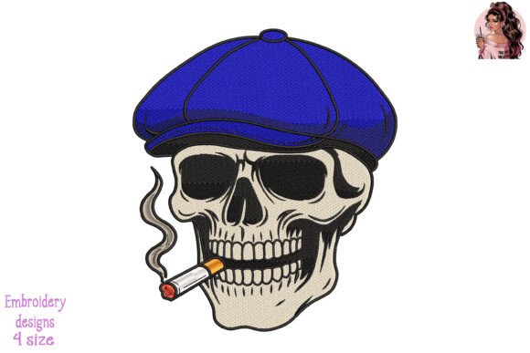 Review: Skull in Navy Newsboy Cap Embroidery