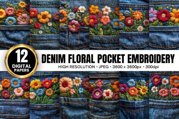 Reviewing Denim Floral Pocket Embroidery Papers for Craft Fairs