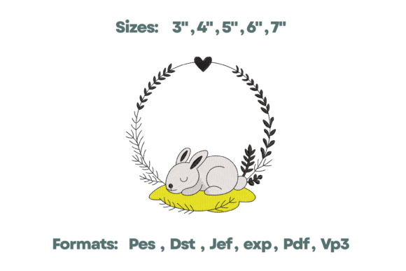 Sleeping Bunny Wreath Embroidery Design Review